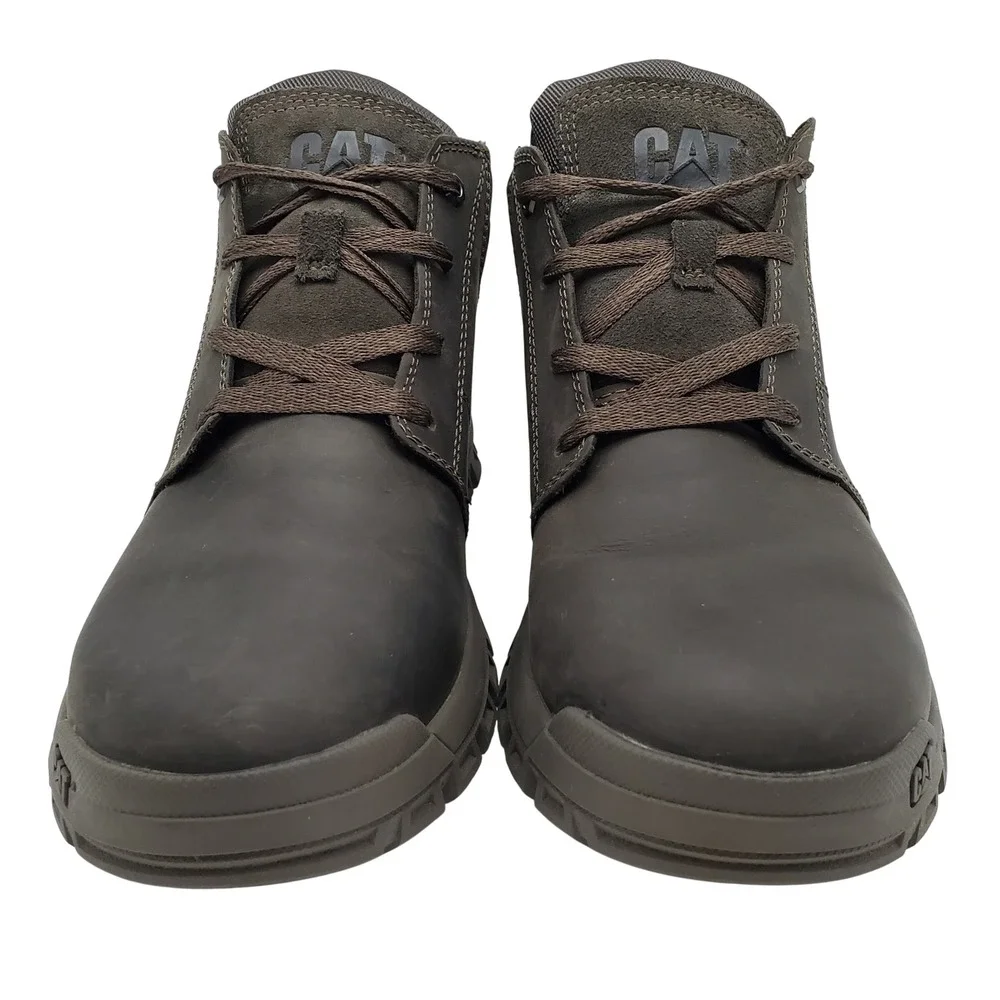CAT Threshold Chukka Leather Work Boots Dk Brown Men's Size 10.5